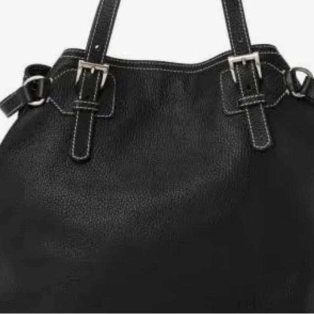 Elegant Black Prada Leather Tote Bag Daino Vitello